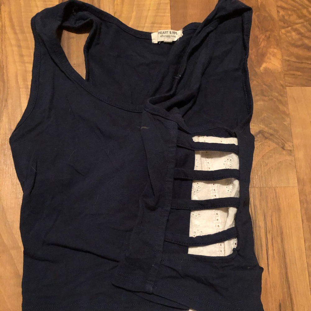 Blue cropped tank top